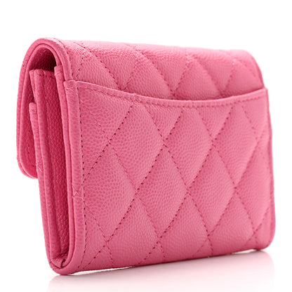 Chanel Caviar Quilted Flap Card Holder Wallet Pink 3 of 9