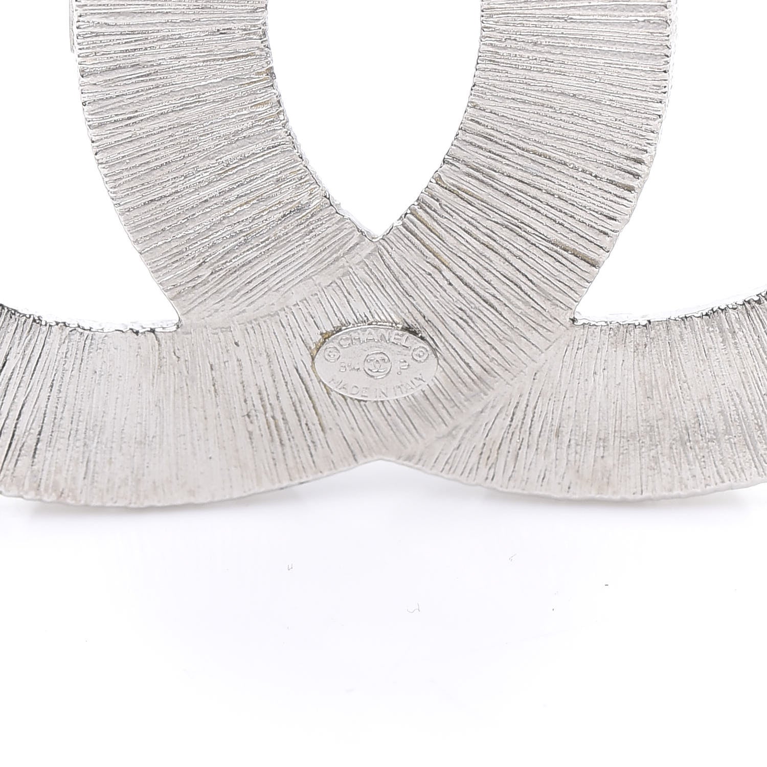 Chanel Baguette Crystal CC Brooch Silver 4 of 4