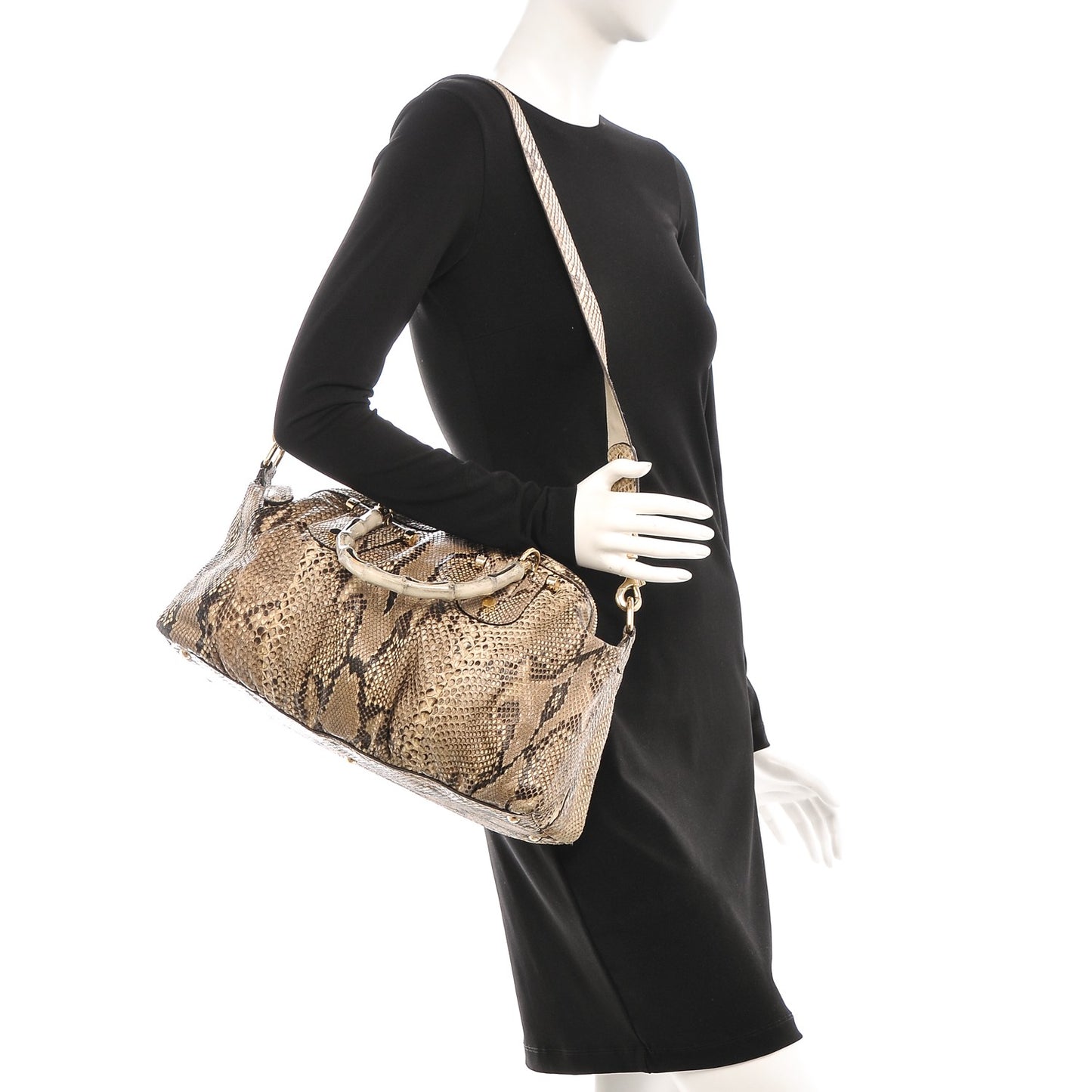 Python Pop Bamboo Top Handle Tote Roccia
