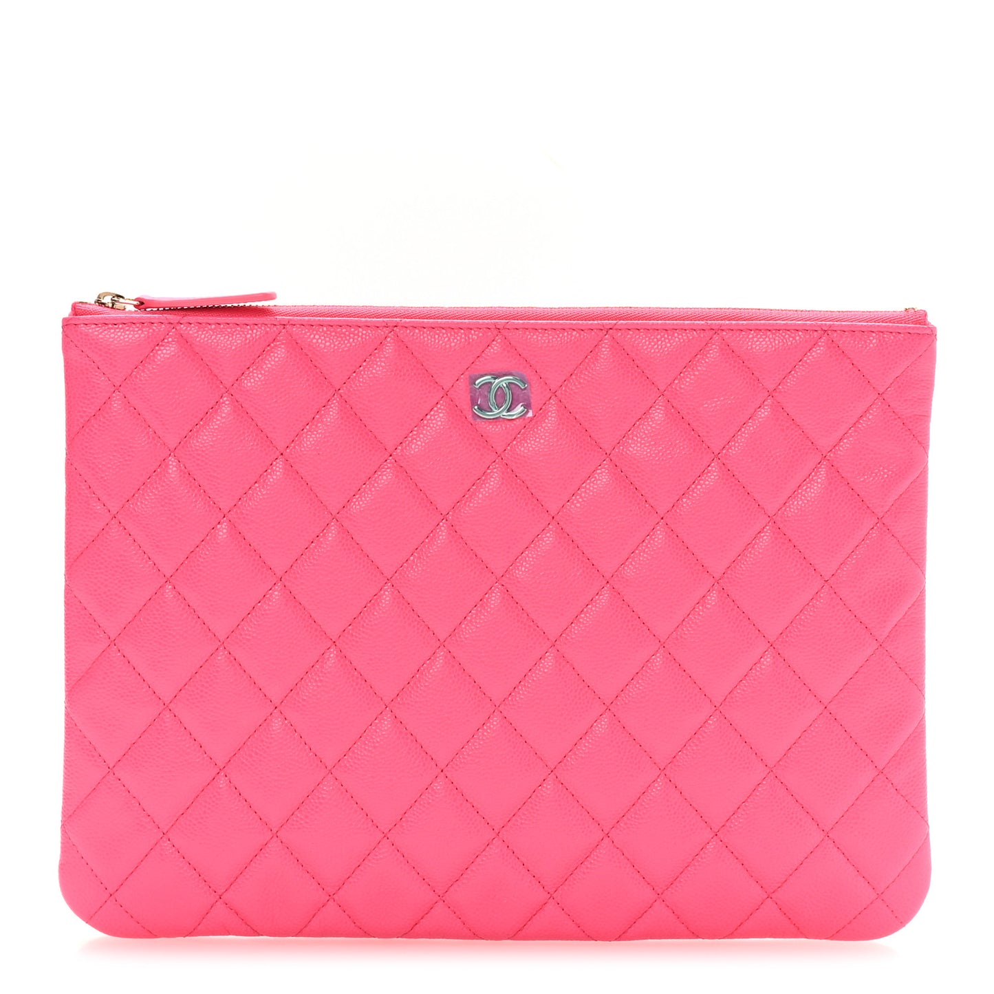 Caviar Quilted Medium Cosmetic Case Pink