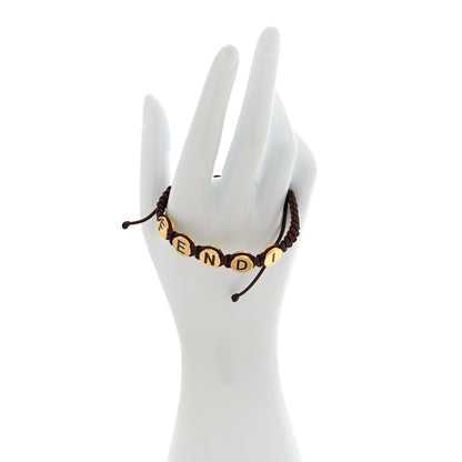 Fendi Fabric Braided Studded Bracelet Brown 2 of 4