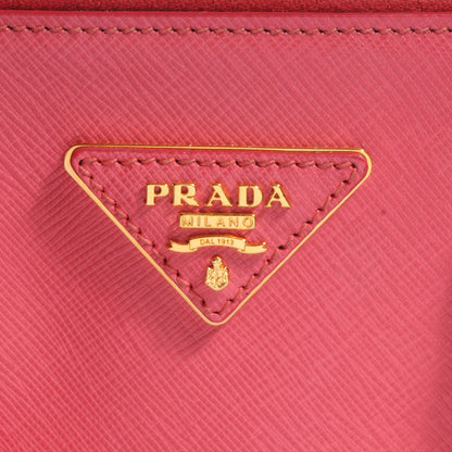 Prada Saffiano Lux Leather Mini Tote Peonia 9 of 9