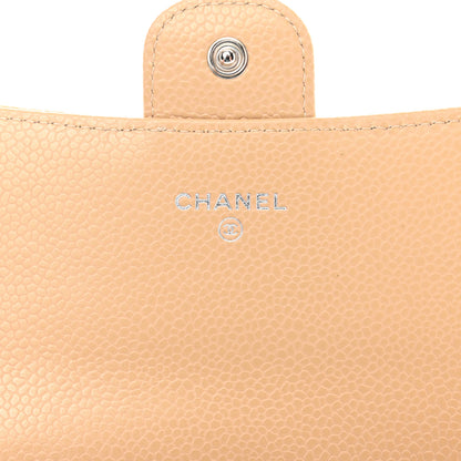 Chanel Caviar Quilted Large Gusset Flap Wallet Beige 6 of 9