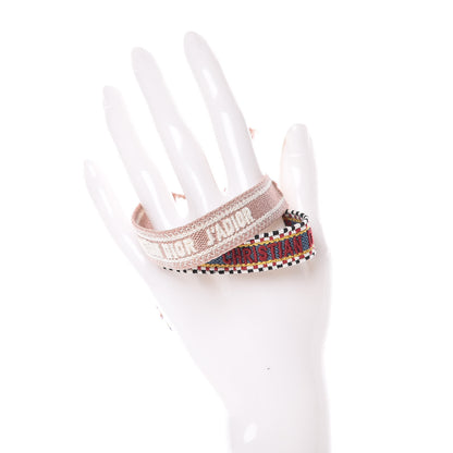 Christian Dior Woven Cotton J'Adior Friendship Bracelet Set Blue Nude 2 of 4