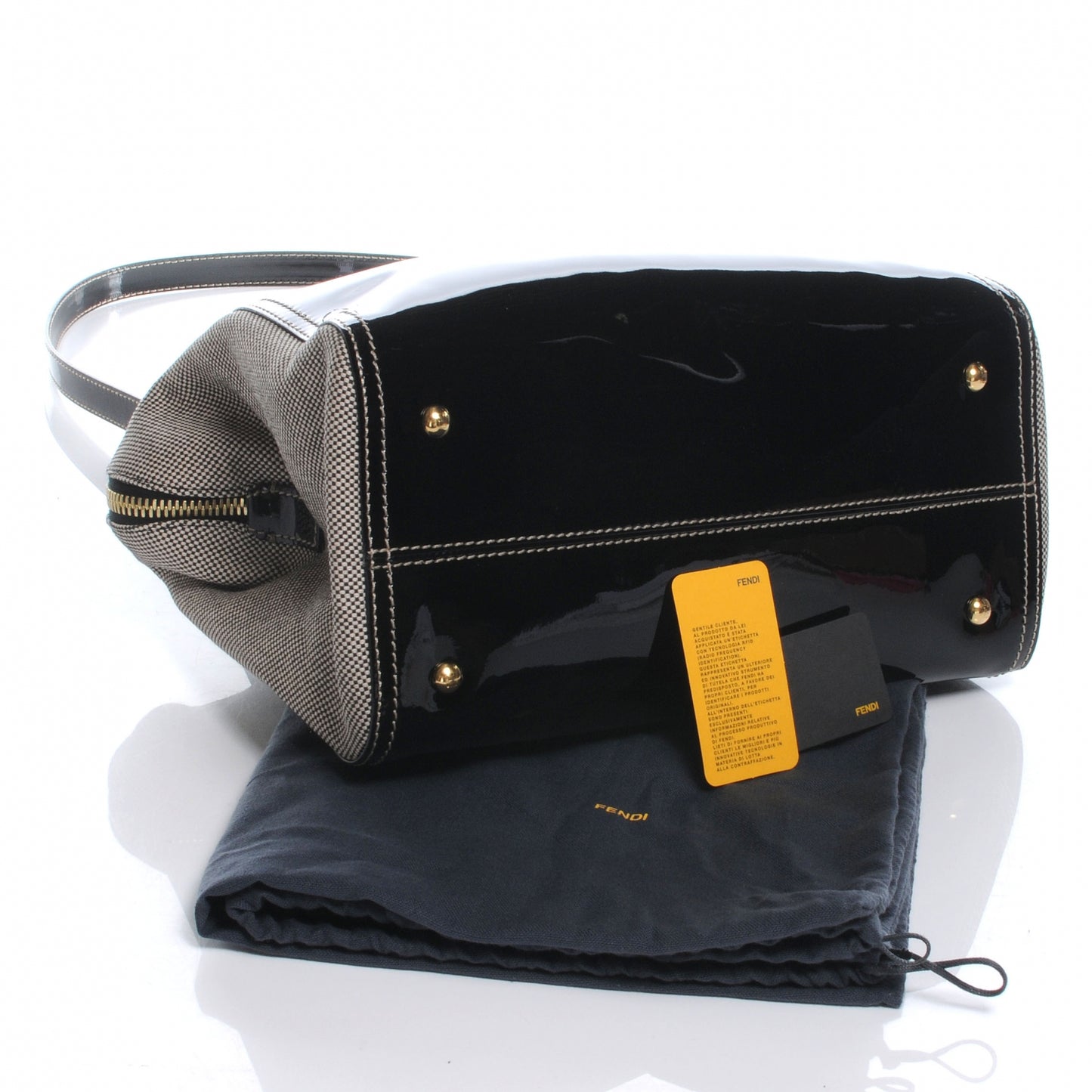 Patent Canvas Chameleon Tote Black