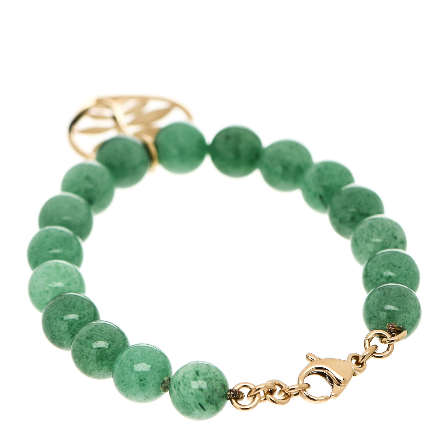 18K Yellow Gold Aventurine Paloma Picasso Villa Paloma Palm Bracelet