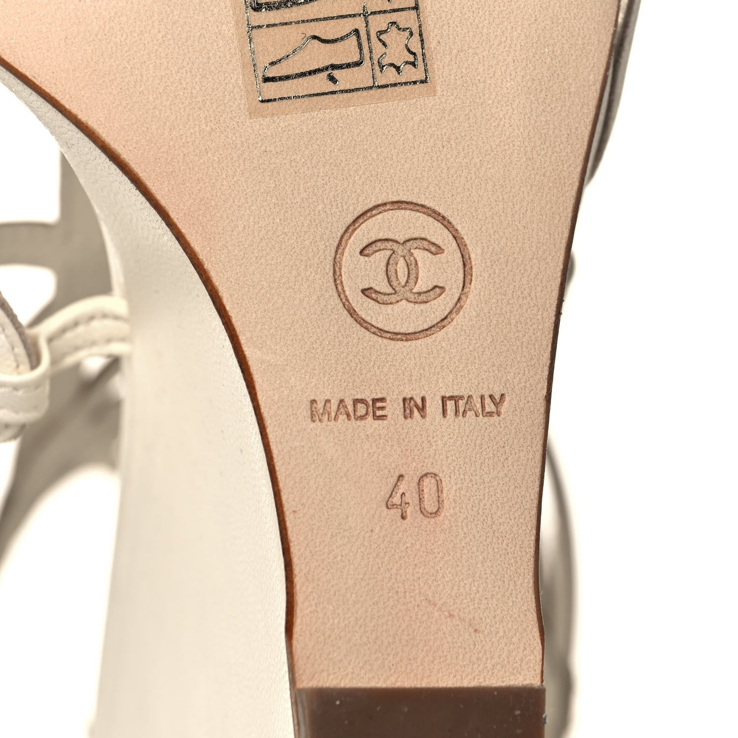 Chanel Lambskin Gladiator Wedge Strap Sandals 40 White 7 of 8