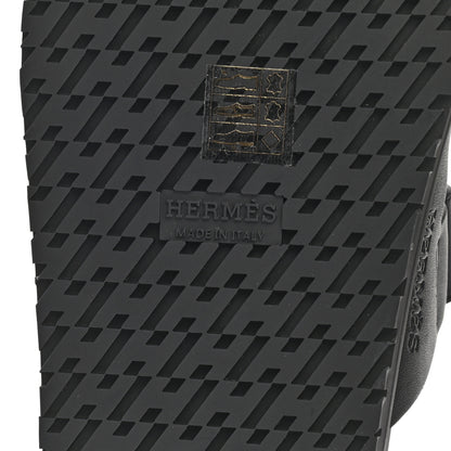 Hermes Calfskin Womens Chypre Sandals 35 Black 6 of 8