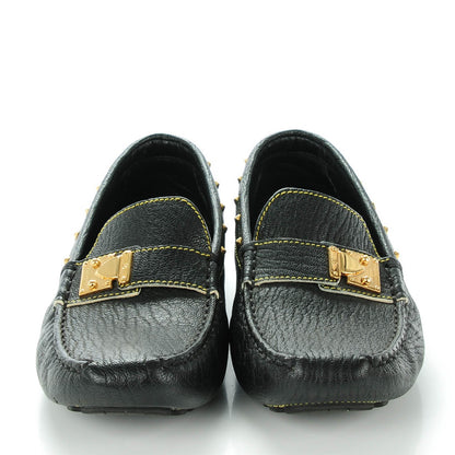 Louis Vuitton Goatskin Studded Suhali Loafers 37.5 Black 2 of 8