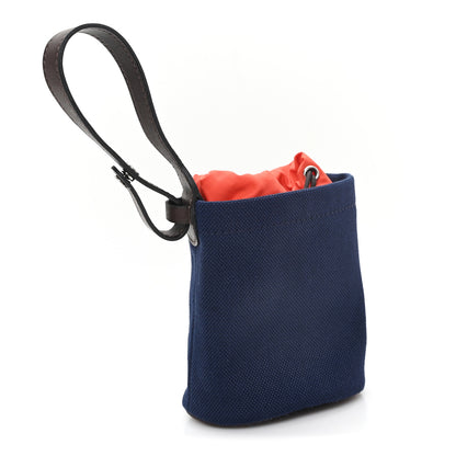 Hermes Coated Canvas On-the-Go Dog Pouch Navy 3 of 8