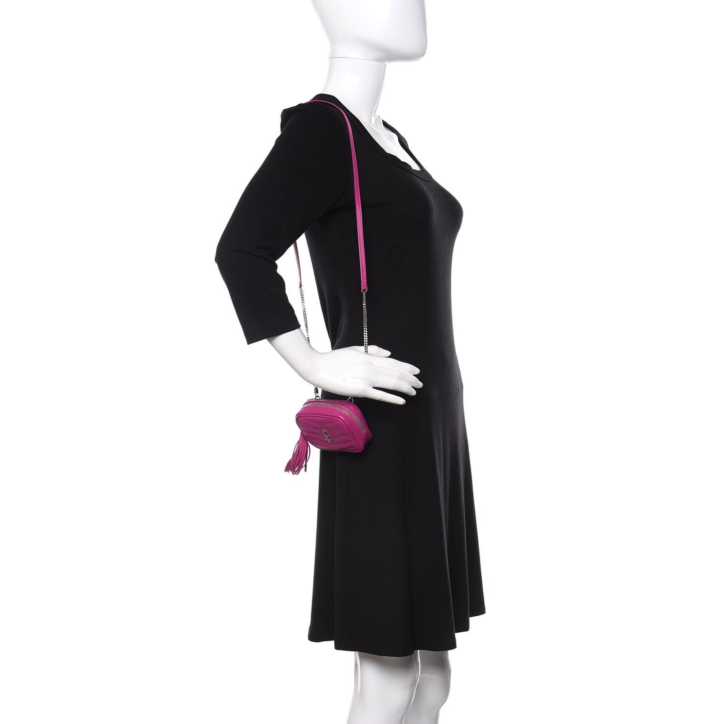 Grain De Poudre Matelasse Monogram Baby Lou Camera Bag Electric Fuxia