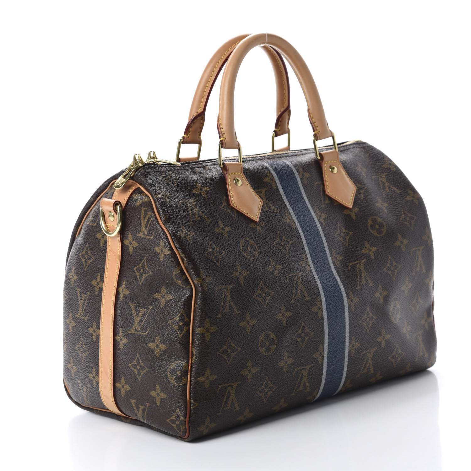 Louis Vuitton Monogram My LV Heritage Speedy Bandouliere 30 Blue Marine Gris 3 of 13
