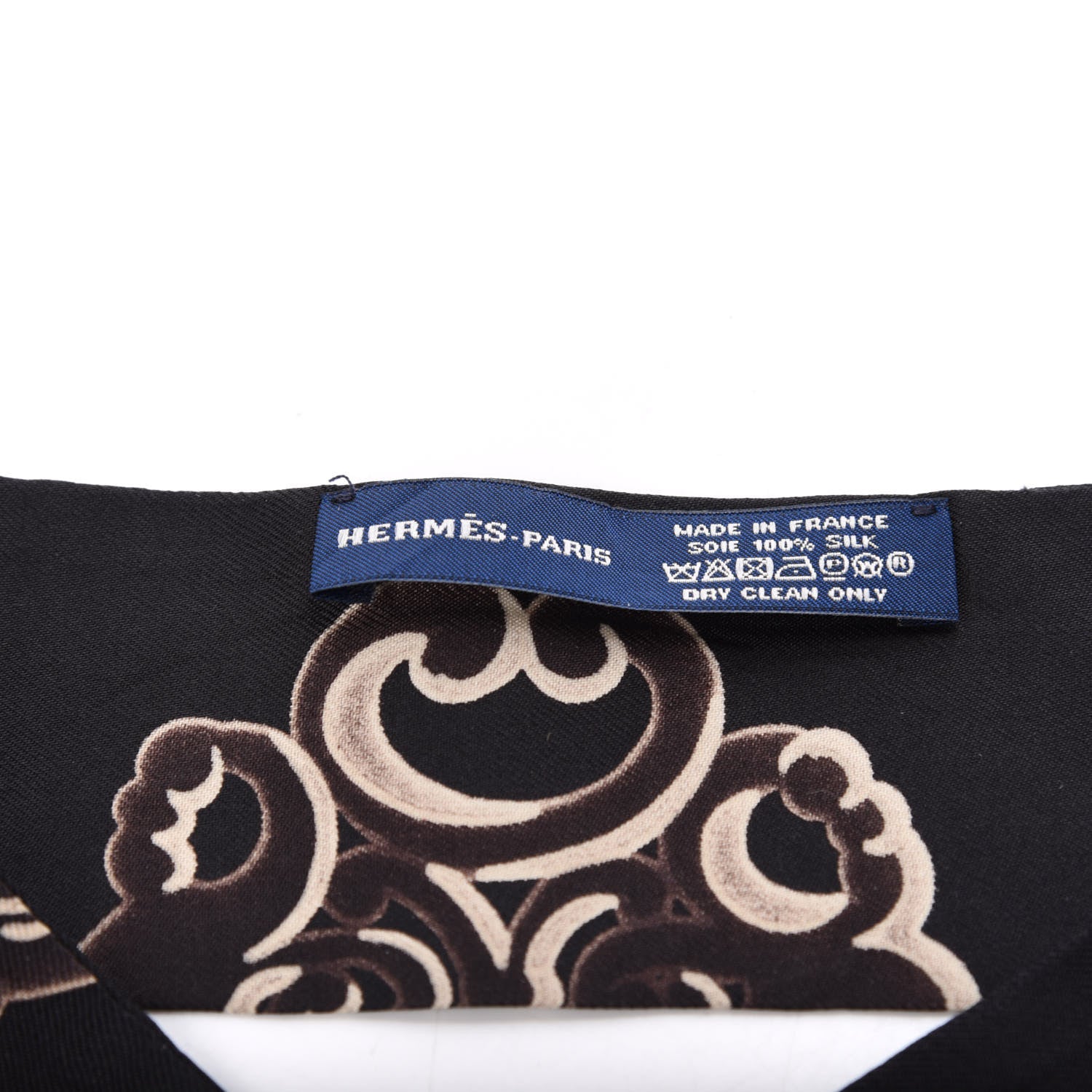 Hermes Silk Les Cles Twilly Black 2 of 3