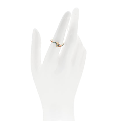 Gucci 18K Yellow Gold Mixed Gemstone Running GG Ring 54 6.75 2 of 5