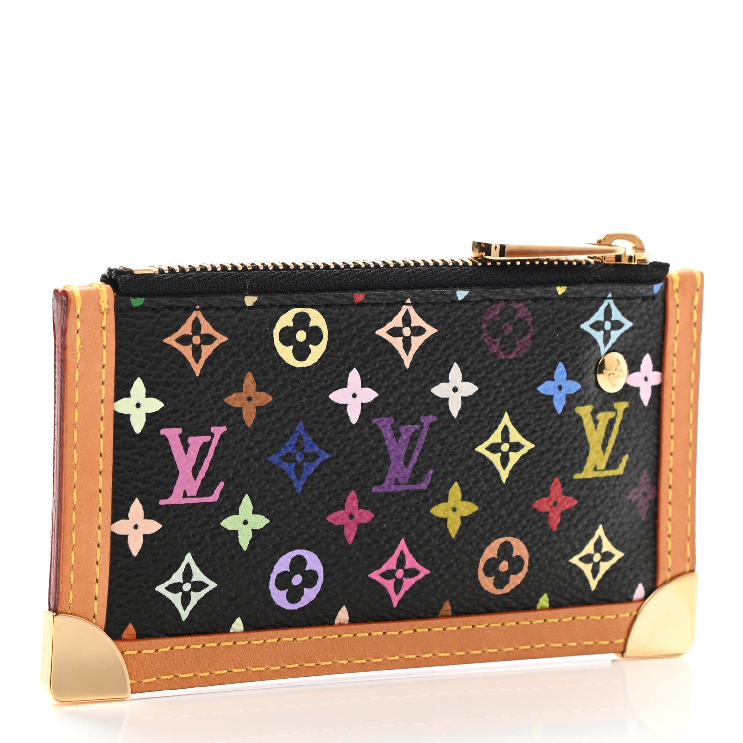 Louis Vuitton Monogram Multicolor Key Pouch Black 3 of 6
