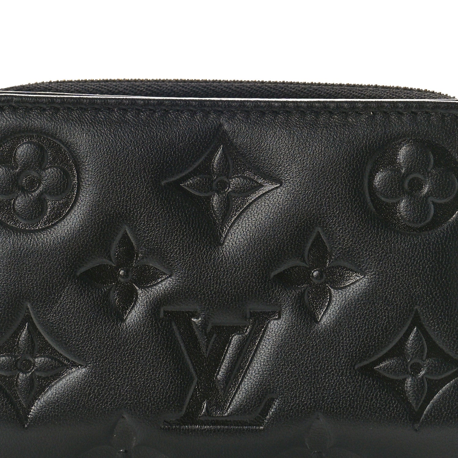 Louis Vuitton Lambskin Embossed Monogram Lou Coussin Wallet Black 8 of 9