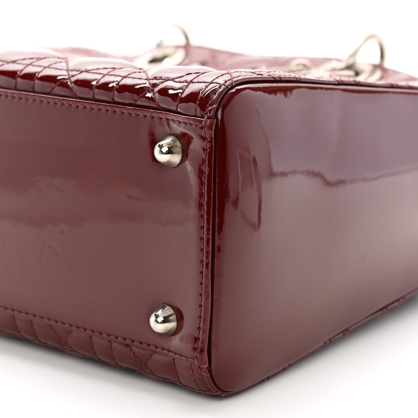 Patent Cannage Large Lady Dior Red