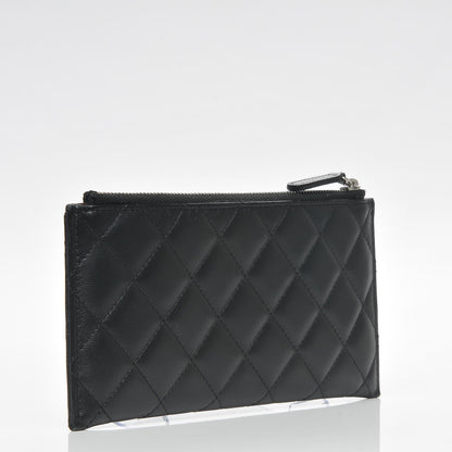 Chanel Lambskin Quilted Classic Zip Pouch Black 3 of 7