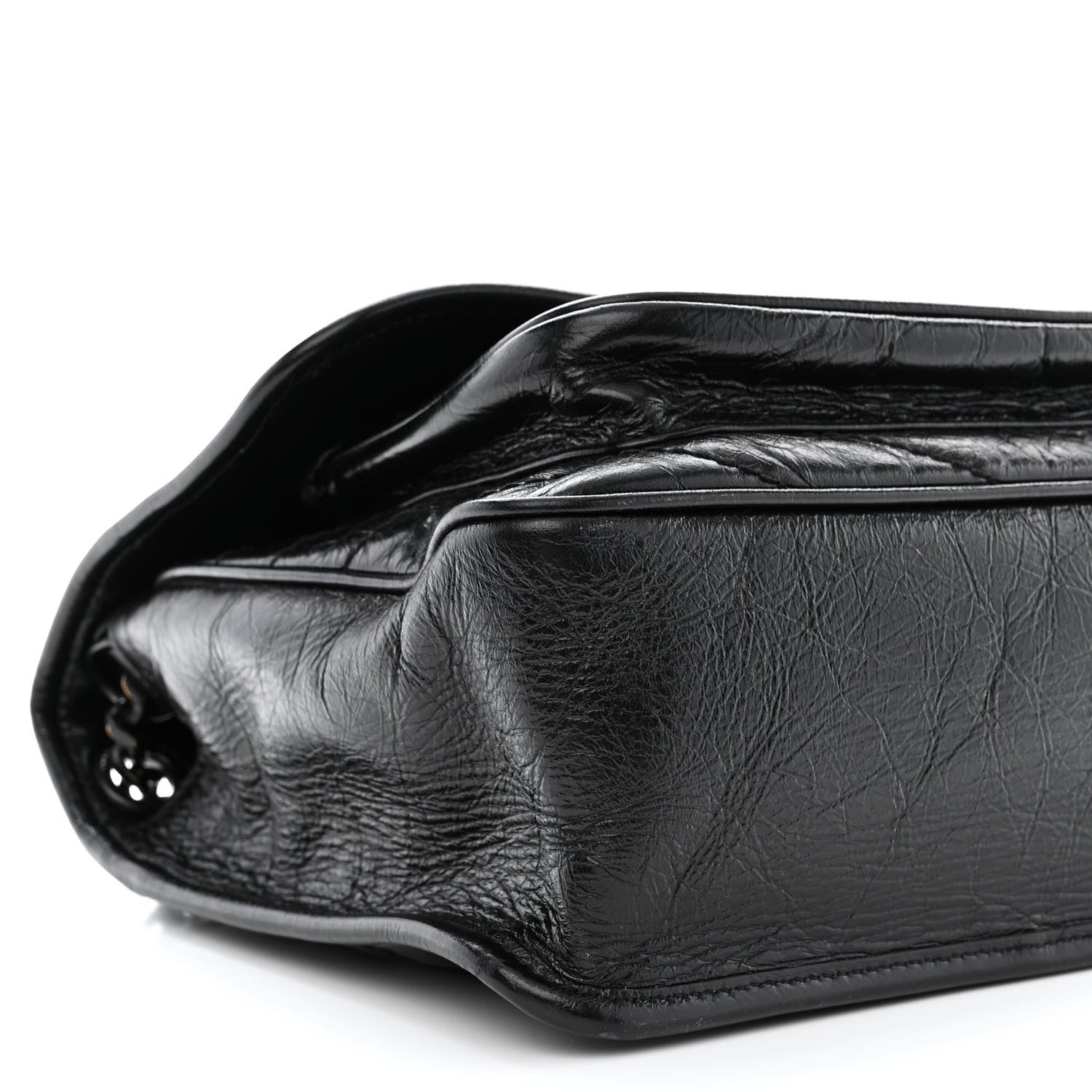 Saint Laurent Crinkled Calfskin Matelasse Monogram Medium Niki Chain Satchel Black 9 of 12