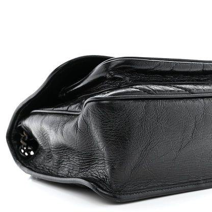 Saint Laurent Crinkled Calfskin Matelasse Monogram Medium Niki Chain Satchel Black 9 of 12