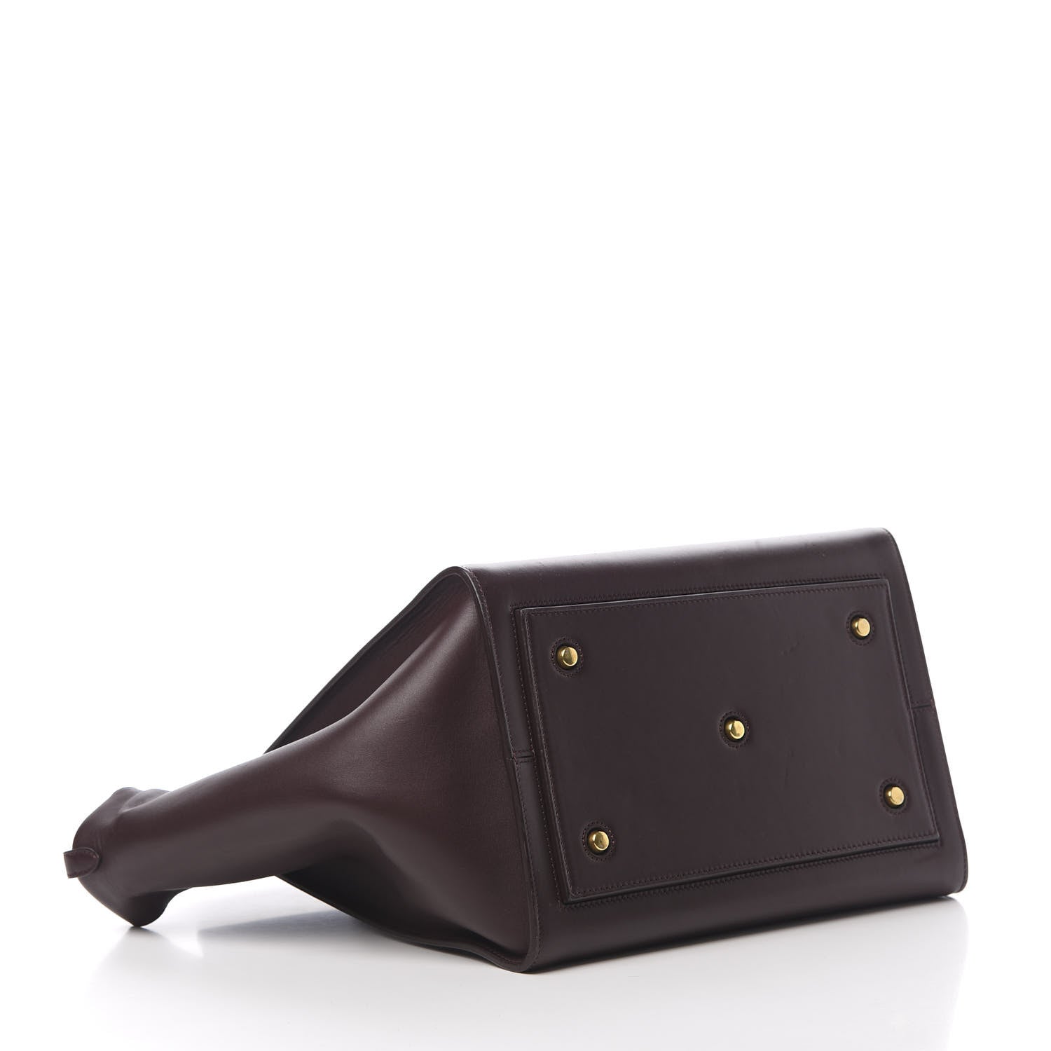 Celine Smooth Calfskin Large Bi-Color Tie Knot Tote Black Burgundy 5 of 21