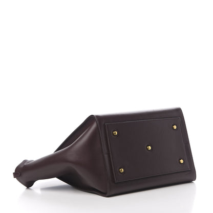 Celine Smooth Calfskin Large Bi-Color Tie Knot Tote Black Burgundy 5 of 21