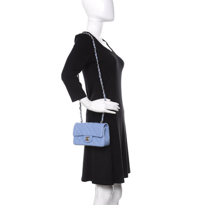 Chanel Lambskin Quilted Mini Rectangular Flap Light Blue 2 of 11
