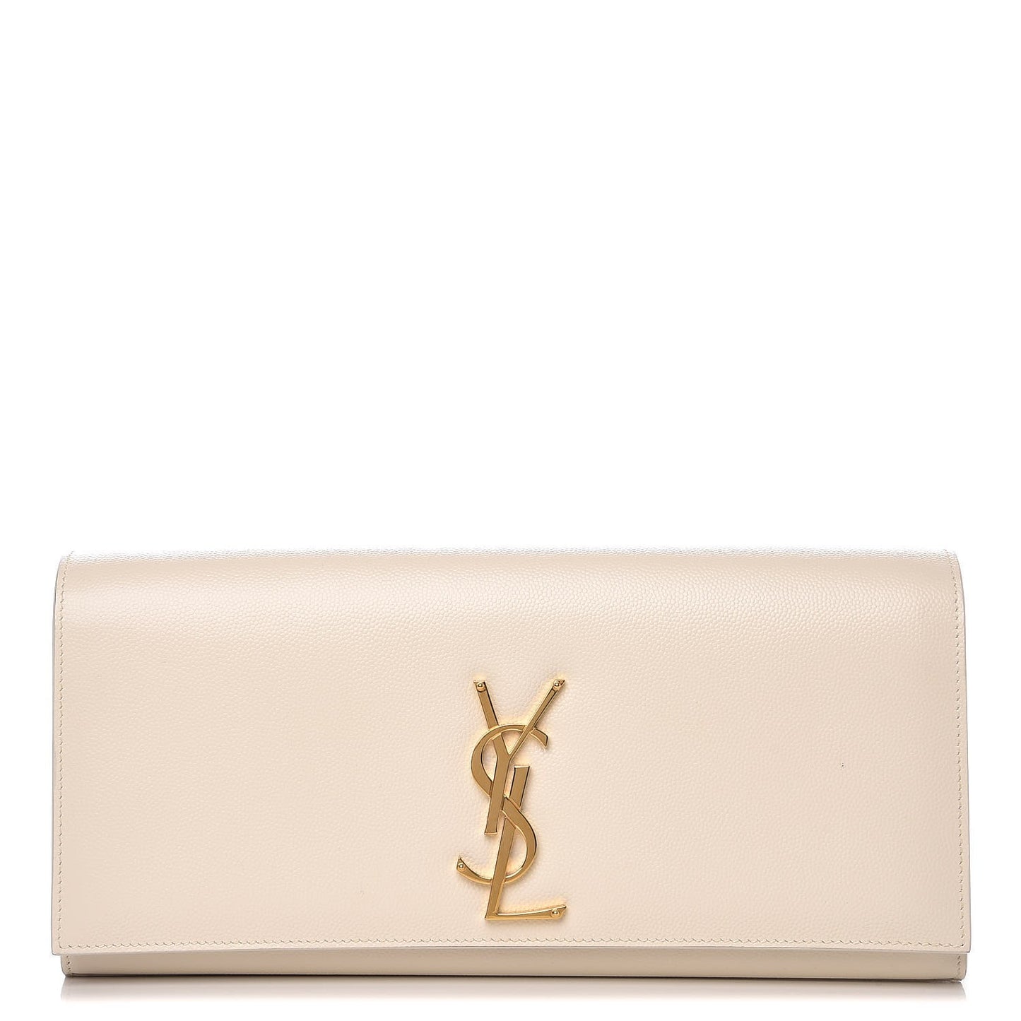Grain De Poudre Classic Monogram Cassandre Clutch Dove White
