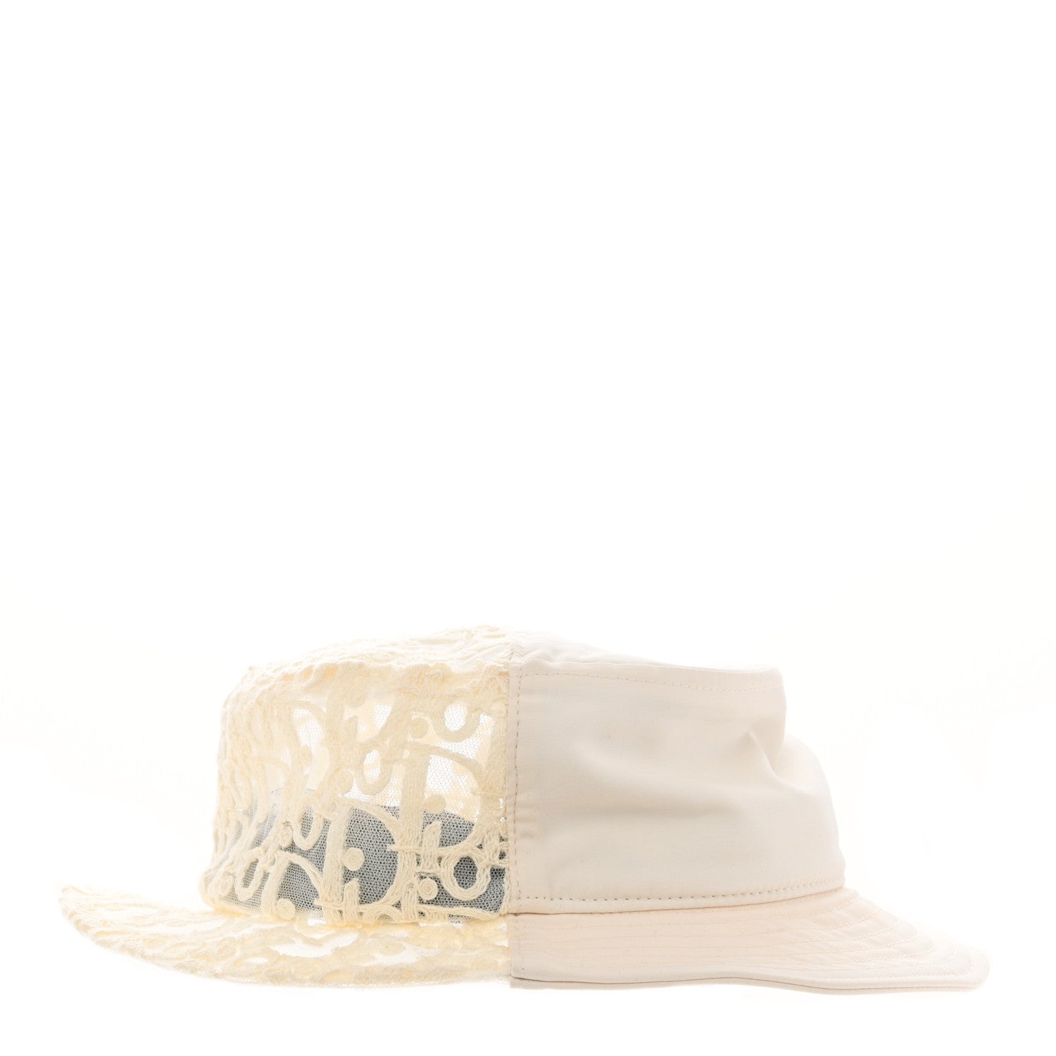 Christian Dior Nylon Crochet Oblique Hat M Ivory 6 of 8