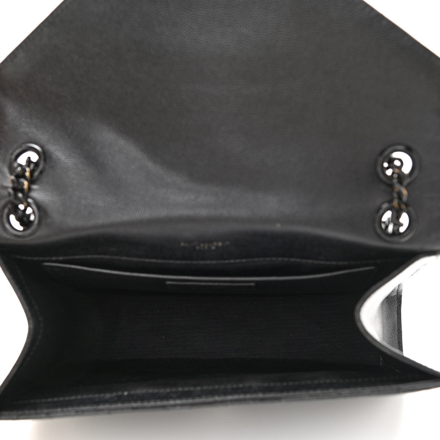 Grain De Poudre Textured Mixed Matelasse Triquilt Medium Monogram Satchel Black