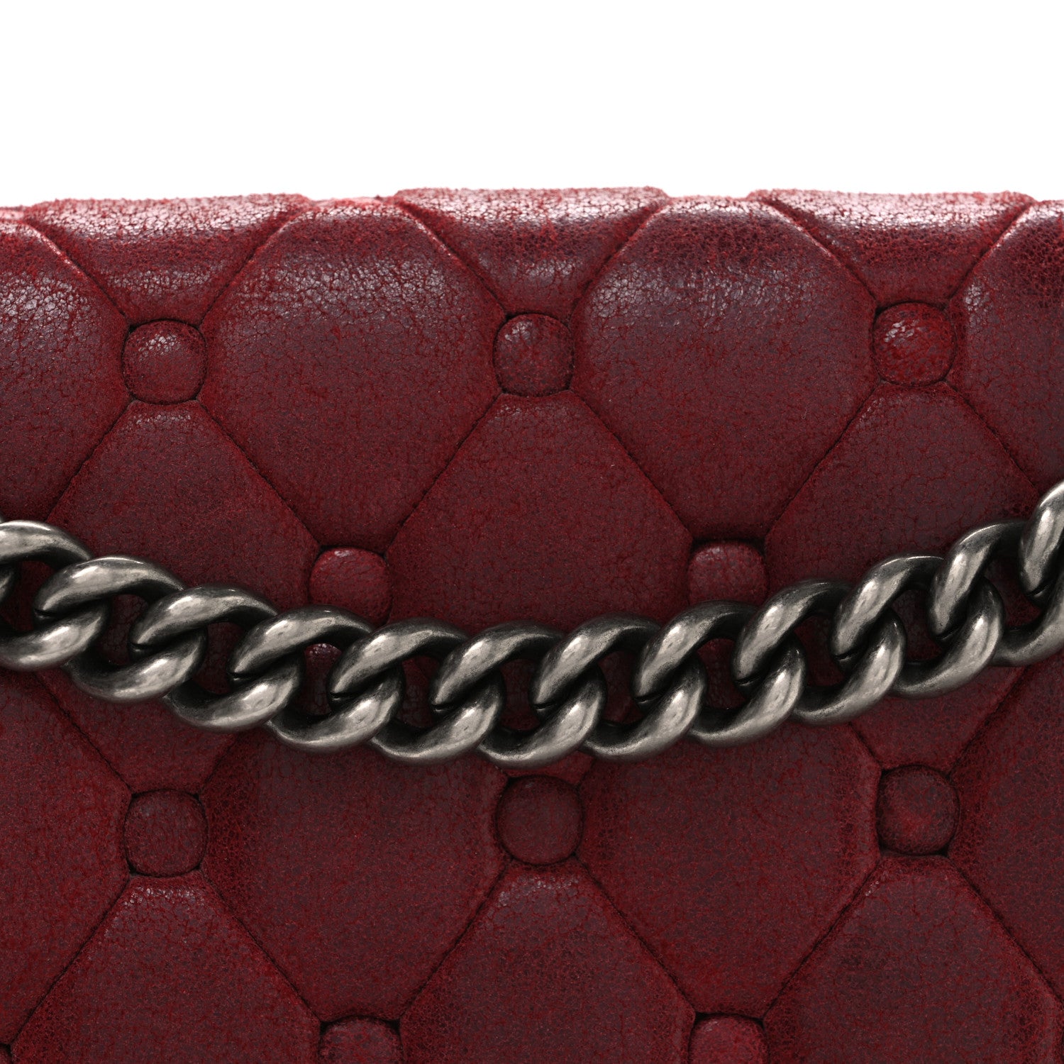 Chanel Nubuck Chesterfield Quilted Large Celtic Boy Flap Red 8 of 10