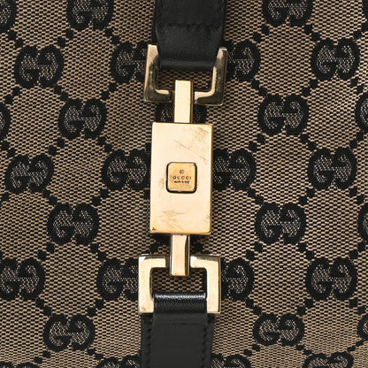 Gucci Monogram Small Jackie O Hobo Beige Black 8 of 10