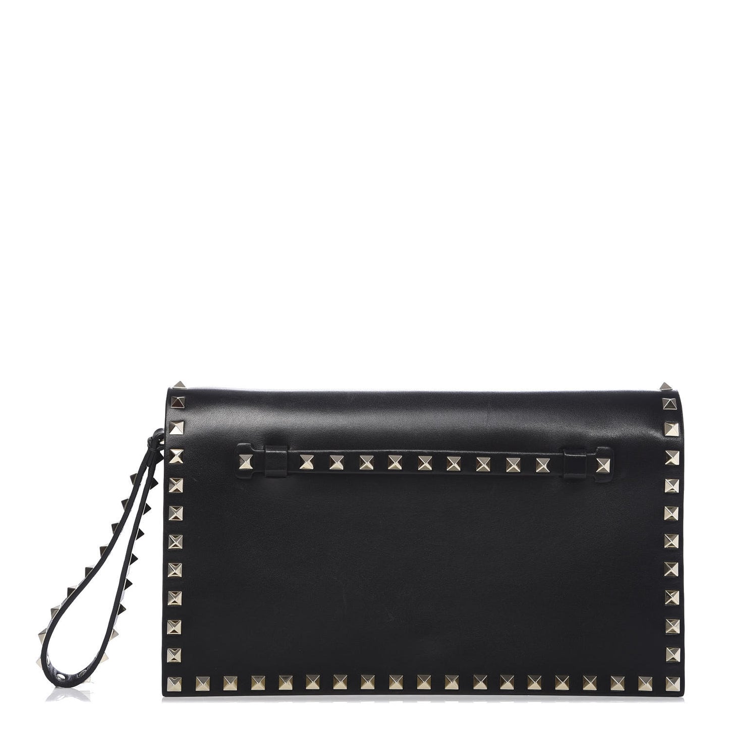 Nappa Rockstud Wristlet Clutch Black