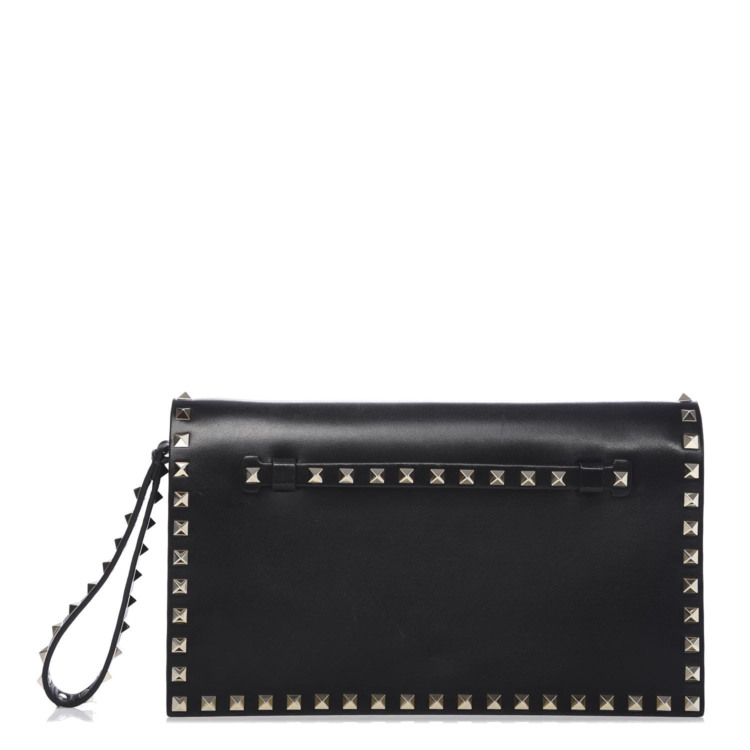 Valentino Garavani Nappa Rockstud Wristlet Clutch Black 1 of 10