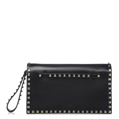 Valentino Garavani Nappa Rockstud Wristlet Clutch Black 1 of 10