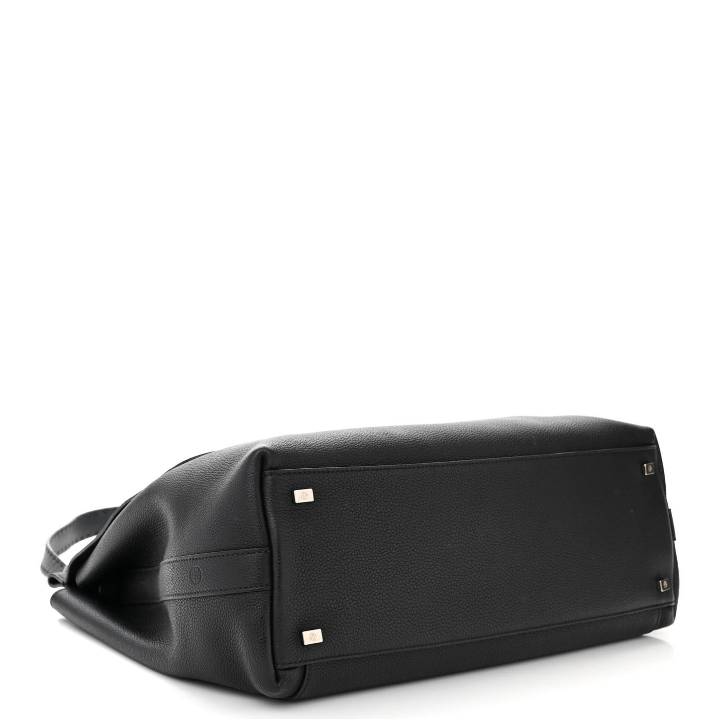 Grained Calfskin Top Handle 14 Bag Black