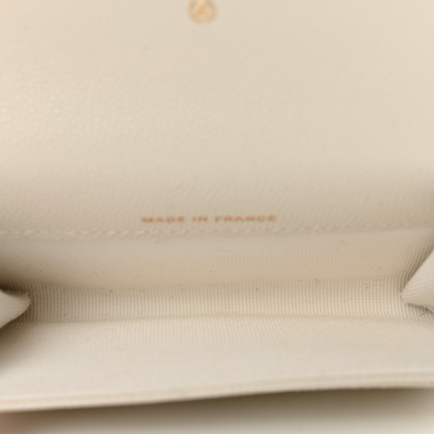 Caviar Quilted Flap Card Holder Wallet White