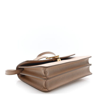 Prada Saffiano Lux Mini Triangle Embleme Flap Shoulder Bag Cammeo 3 of 8