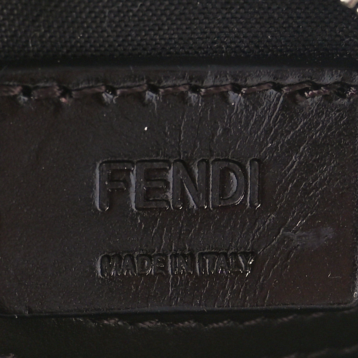 Fendi Shearling FF Jacquard Fendilicious Hot Dog Bag Charm Beige 6 of 7