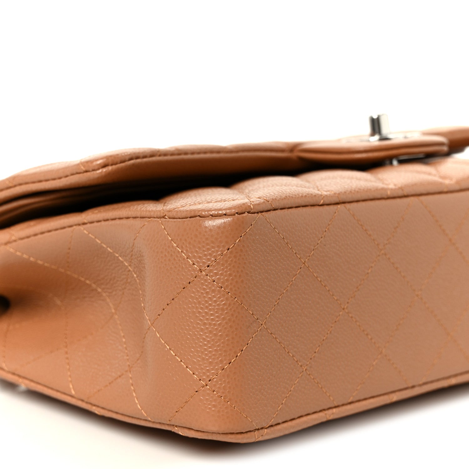 Chanel Caviar Quilted Medium Double Flap Light Brown 10 of 11