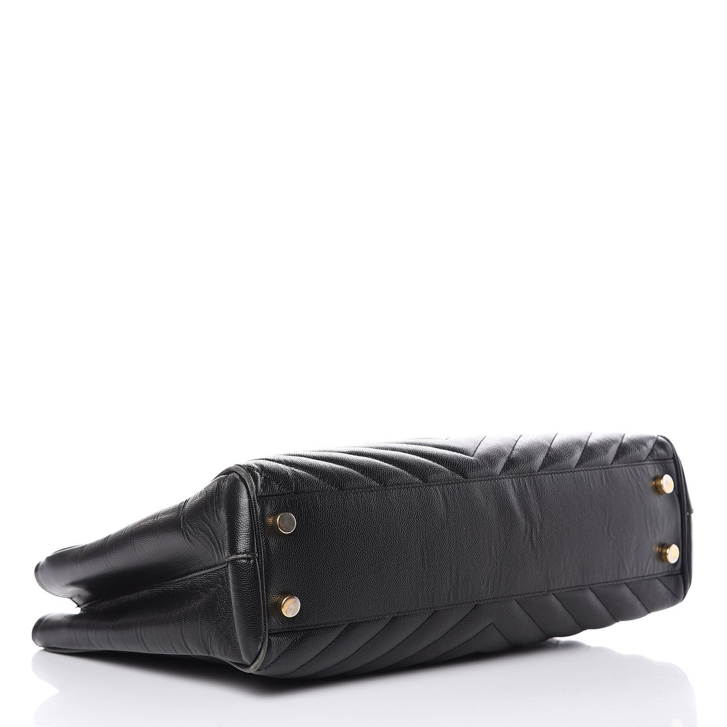 Grain De Poudre Matelasse Chevron Monogram Shopping Bag Black
