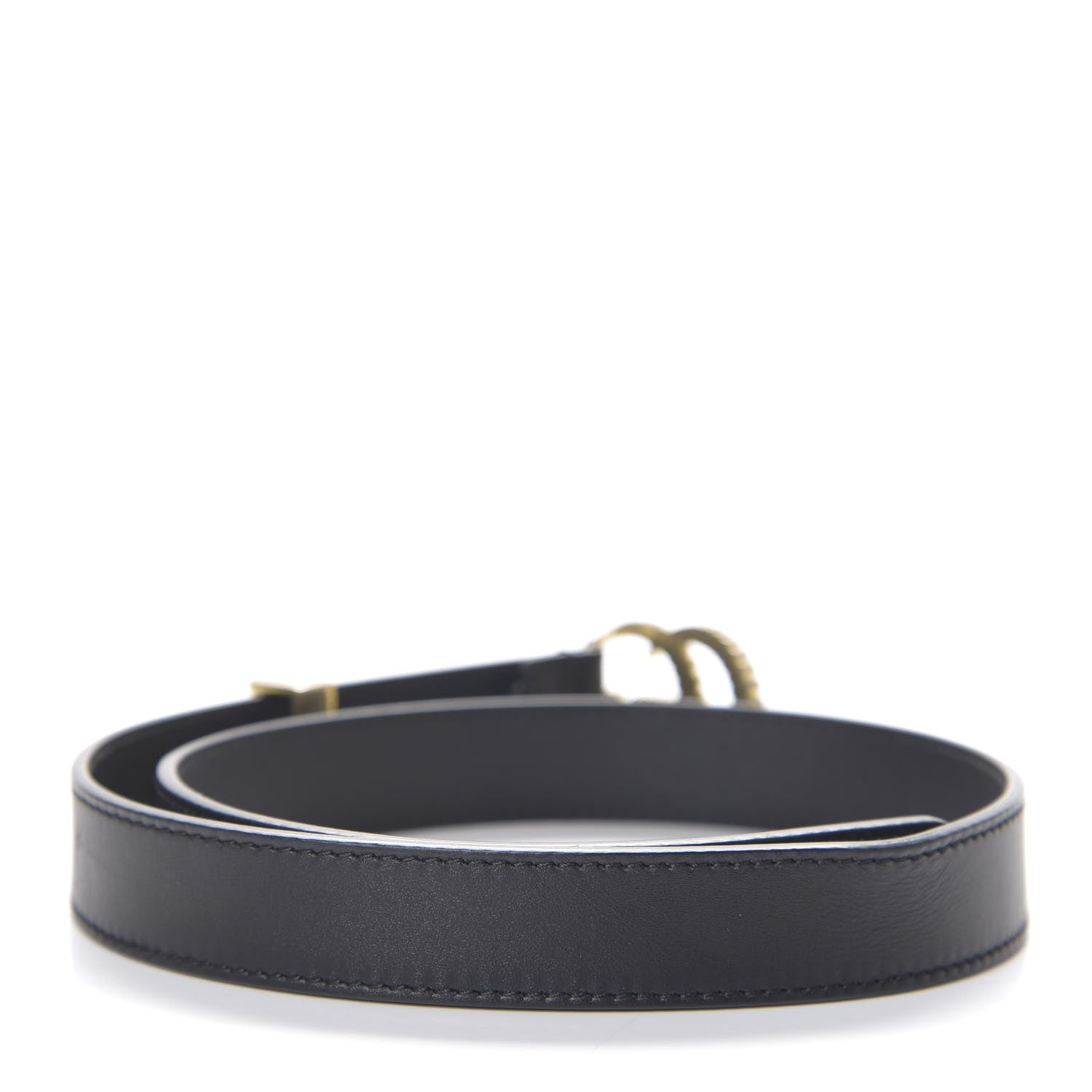 Gucci Moon Calfskin Torchon Double G 25mm Belt 75 30 Black 2 of 6