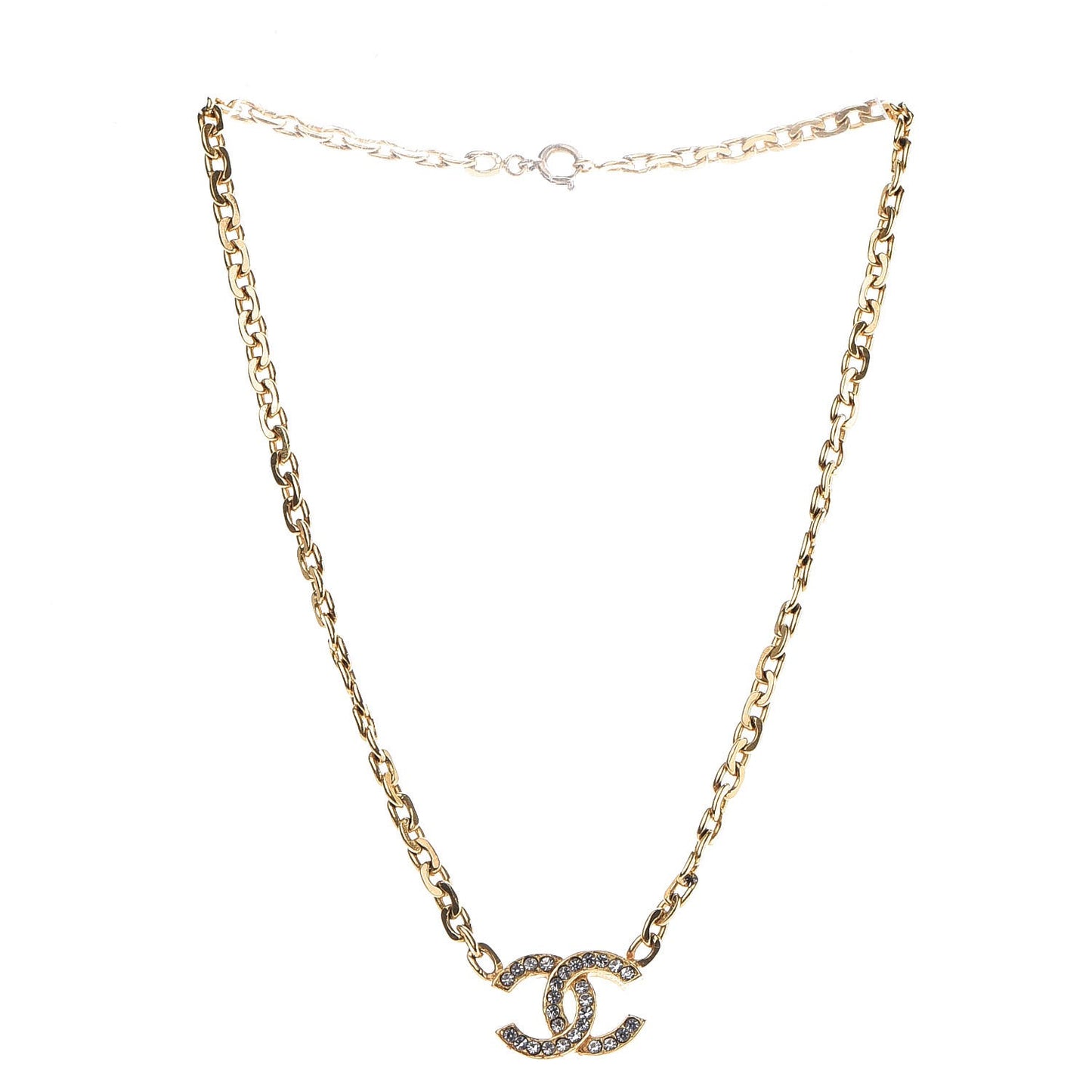 Crystal CC Necklace Gold