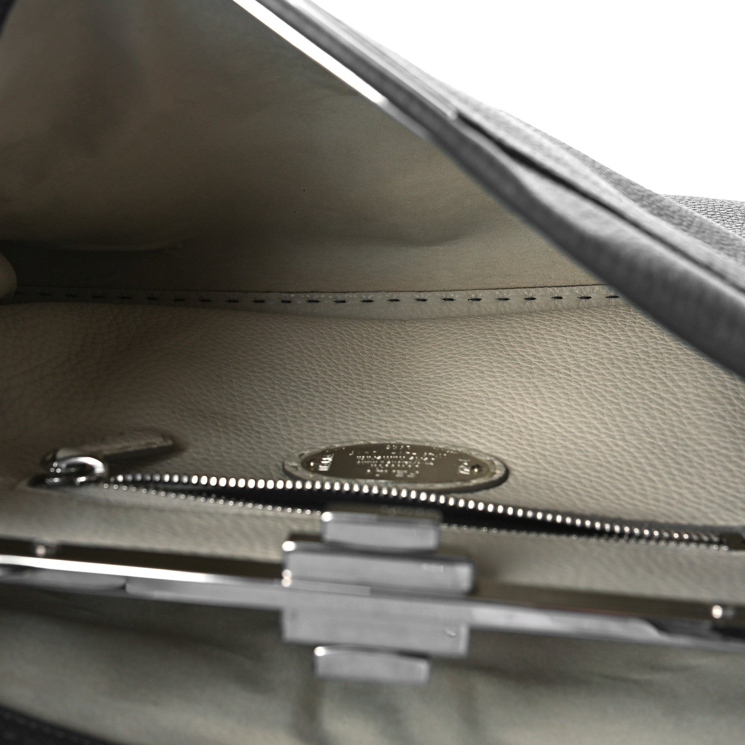 Fendi Cuoio Romano Selleria Bi-Color Large Peekaboo Iconic Satchel Asfalto Latte 5 of 10