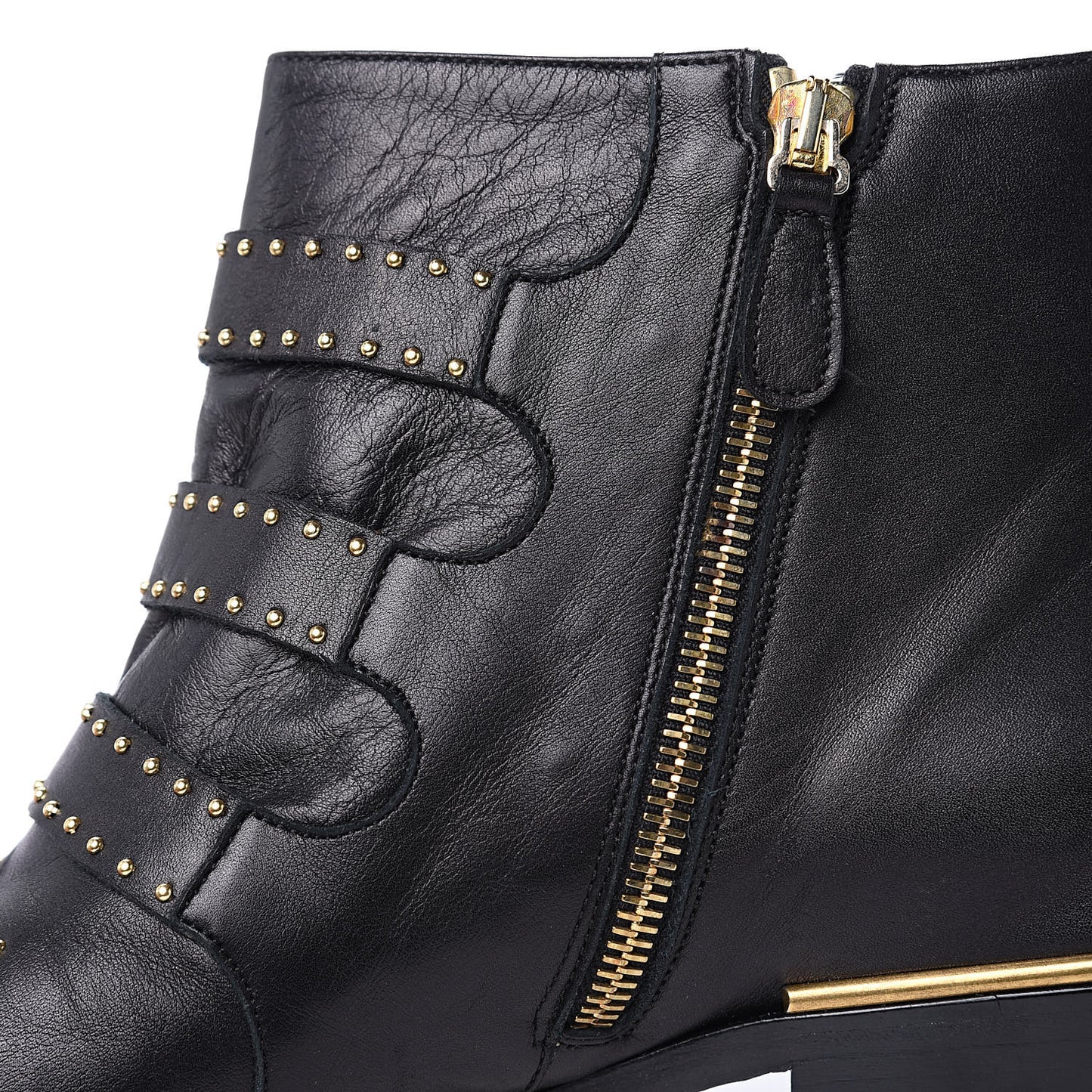 Nappa Sheepskin Studded Susanna Ankle Boots 40.5 Black