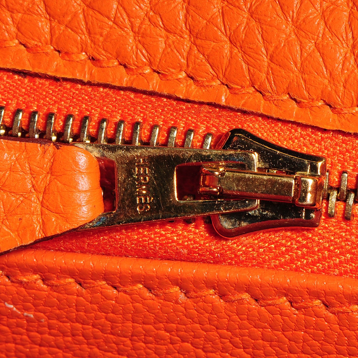 Hermes Taurillon Clemence Kelly Retourne 32 Orange 17 of 25