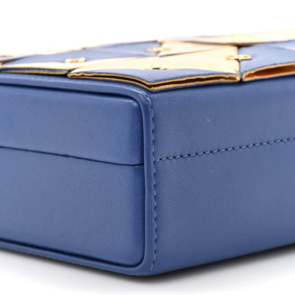 Chanel Lambskin Métiers d’Art Kiss Lock Clutch Blue Gold 10 of 10