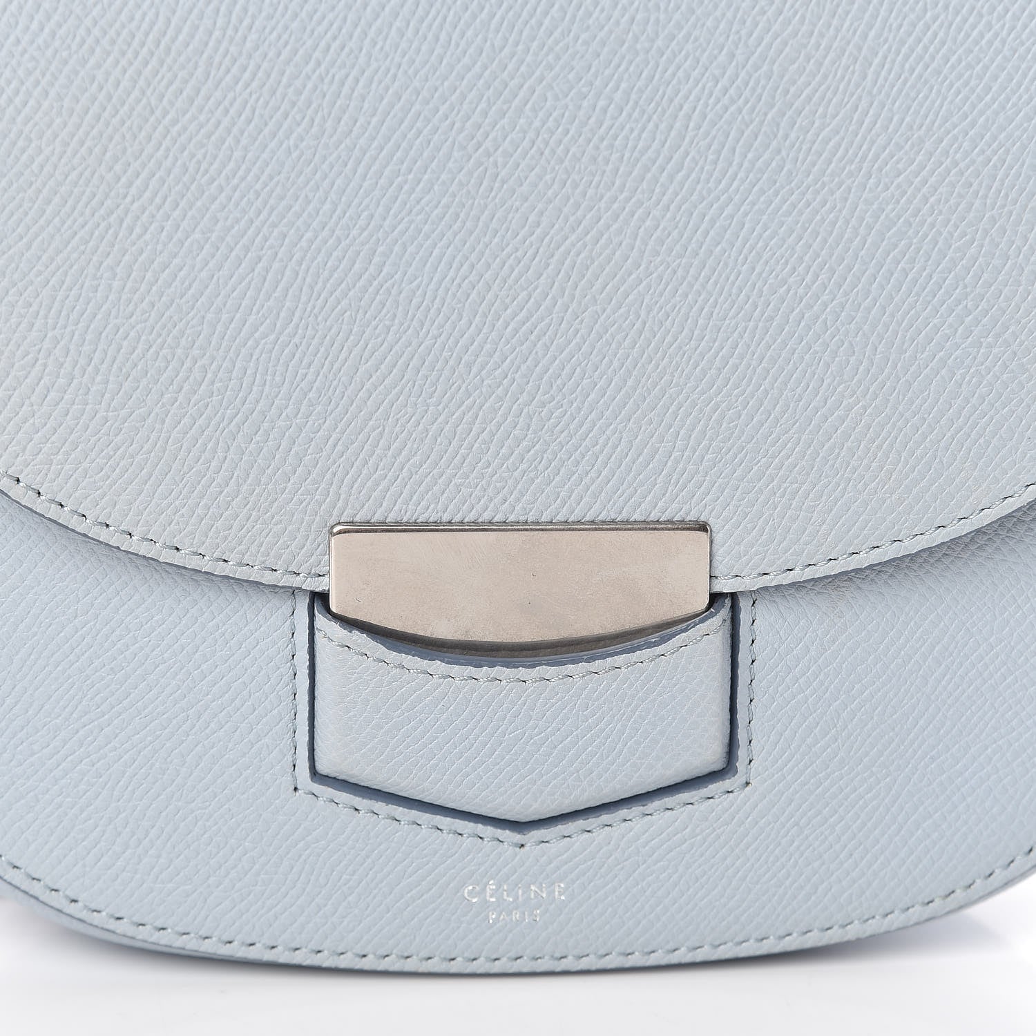 Celine Grained Calfskin Small Trotteur Pale Blue 6 of 9