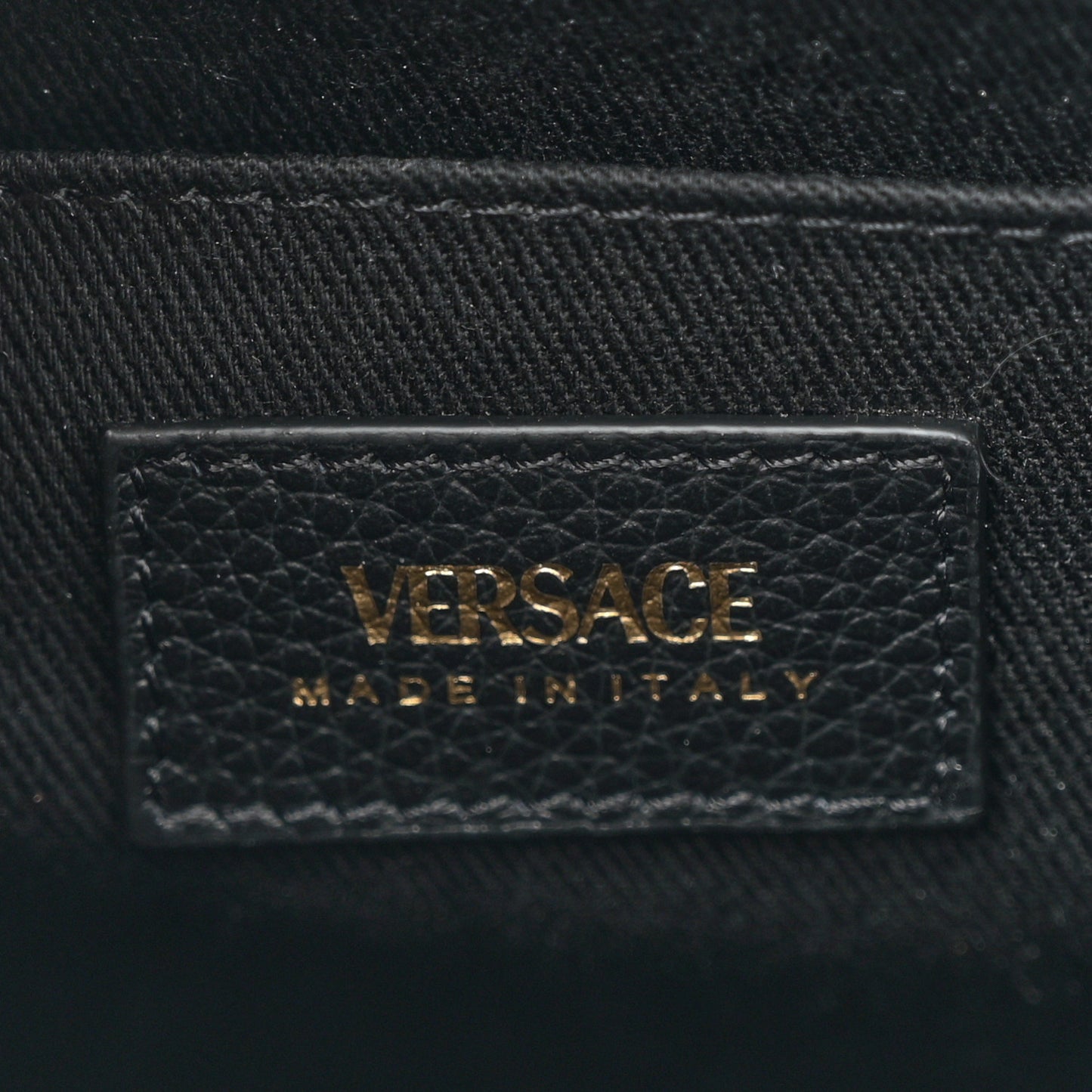 Grainy Calfskin Snakeskin Embossed Virtus Top Handle Tote Black