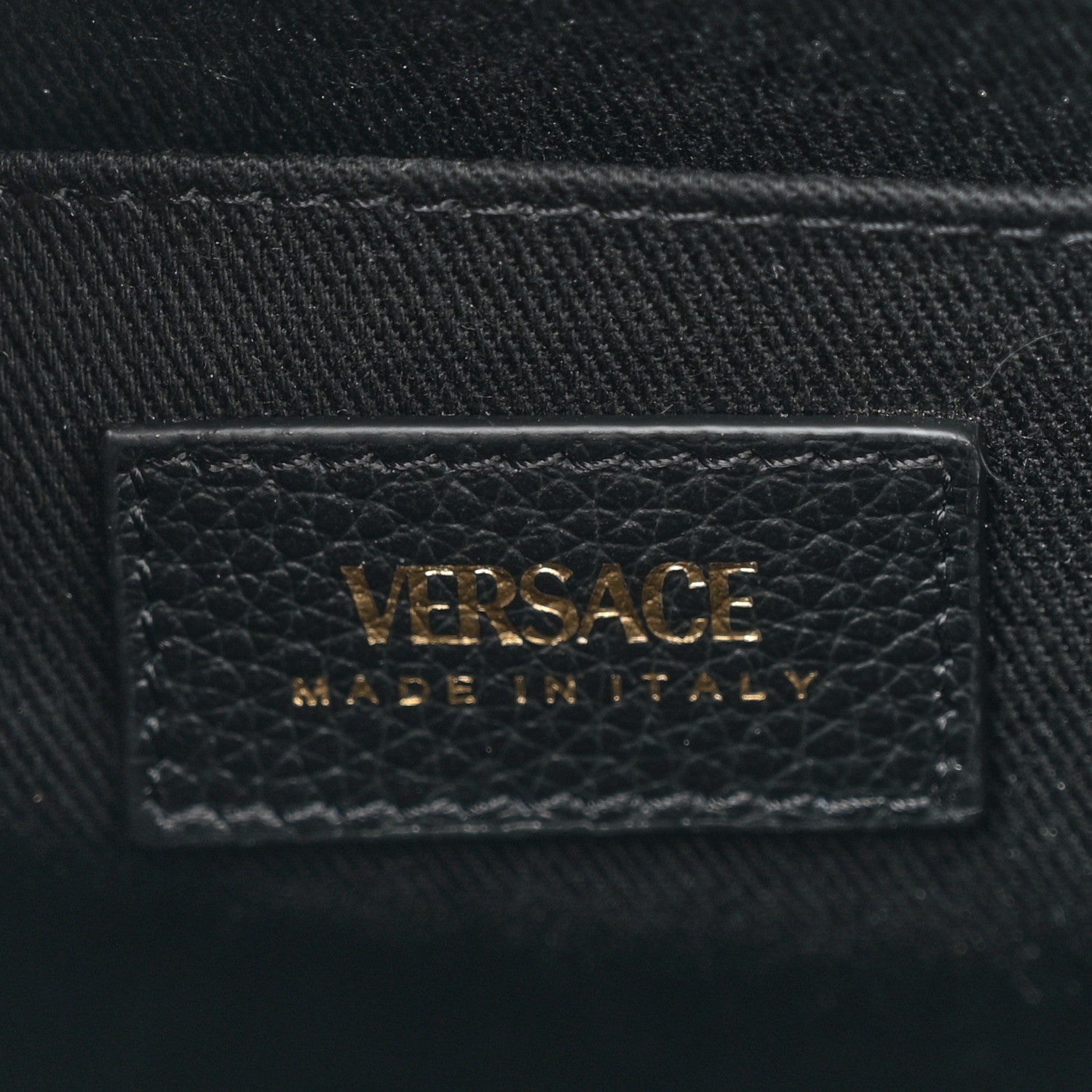 Versace Grainy Calfskin Snakeskin Embossed Virtus Top Handle Tote Black 6 of 10